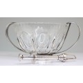 ghetiera art deco & cleste mecanic. cristal & metal argintat. Franta cca 1920